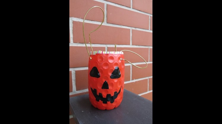 DIY Easy Trick or Treat Basket. How to Make a Trick or Treat Basket from  a Juice Bottle.