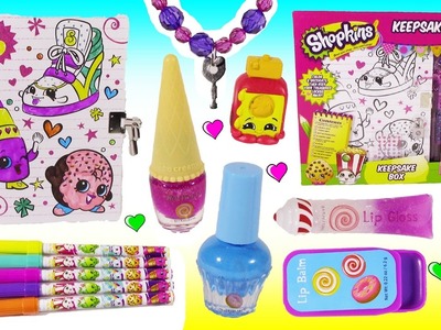 DIY SHOPKINS Secret Box! Stickers DIY Key Bracelet! Cute Squishy! Candy Lip Balm Nail SET! FUN