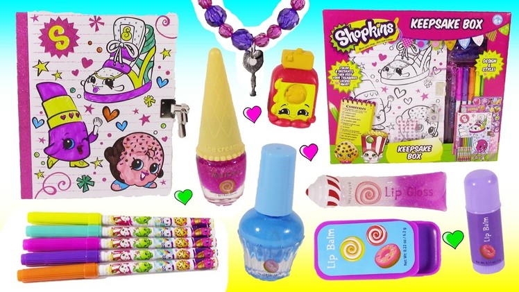 DIY SHOPKINS Secret Box! Stickers DIY Key Bracelet! Cute Squishy! Candy Lip Balm Nail SET! FUN