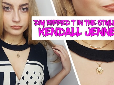 How to Create a DIY Ripped T-Shirt in the style of Kendall Jenner