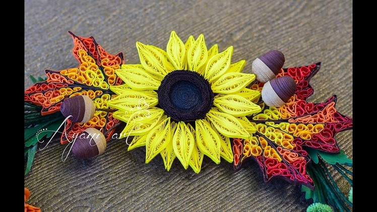 Quilling Tutorial - Sunflower (Fall Wreath - part 3 of 6)