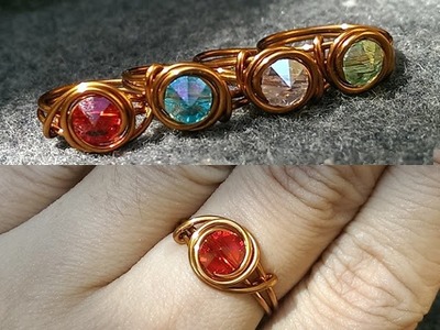Tutorial easy eye rings beginners - Wire copper jewelery