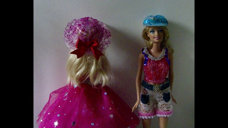 Como fazer 2 Chapel para Barbie -Barbie hat with hot glue