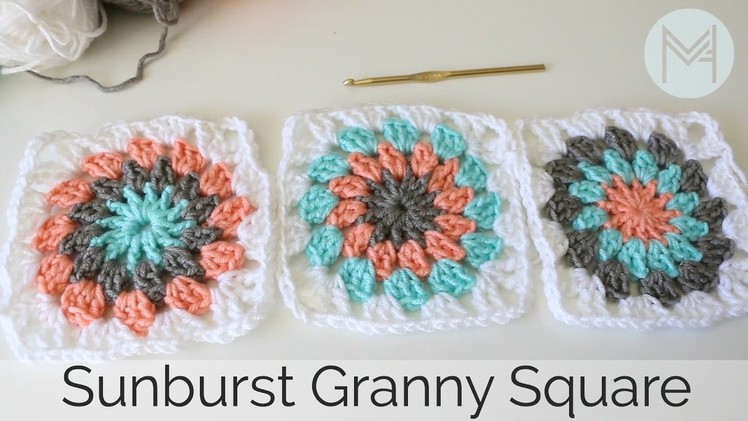 Crochet Sunburst Granny Square Tutorial