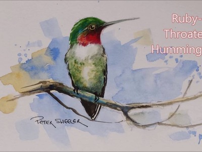 How to paint a Ruby-Throated Hummingbird in Watercolour. Easy to follow and fun to paint.