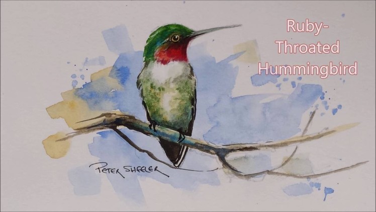 How to paint a Ruby-Throated Hummingbird in Watercolour. Easy to follow and fun to paint.