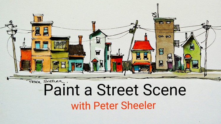How to paint houses, buildings and a street scene with a water brush QUICK, EASY AND FUN