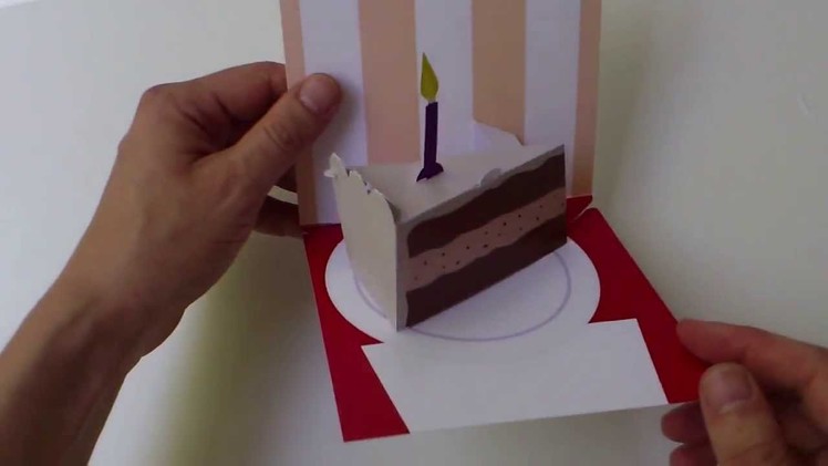 Instructions: Assemble-Yourself Birthday Cake Slice (0023) 3D pop-up card