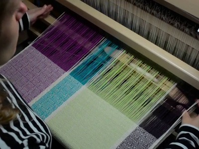 Weaving on my brand new floor loom!