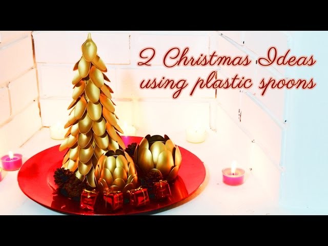 2 DIY ideas for Christmas using plastic spoons | Xmas crafts