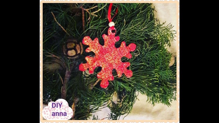 Christmas snowflakes decoration with glitter DIY ideas decorations crafts tutorial. URADI SAM