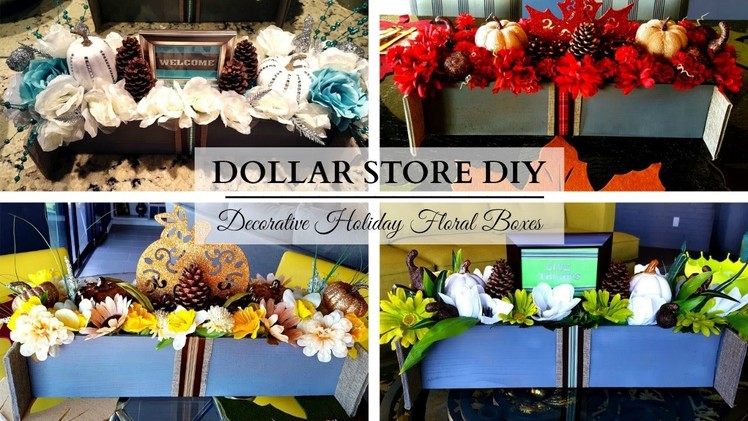 Decorative Holiday Floral Boxes ~ DOLLAR STORE DIY ~ Colorful & Festive!!!
