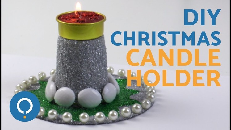DIY Christmas candle holder - Christmas decor with waste material