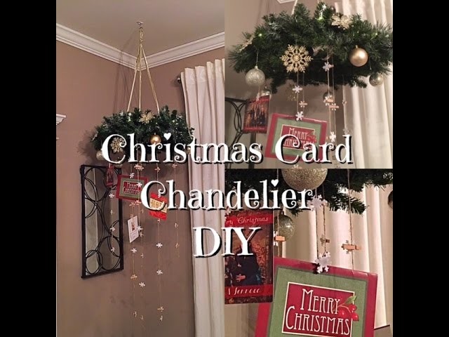 DIY Christmas Card Chandelier - Holiday Dollar Store Supplies