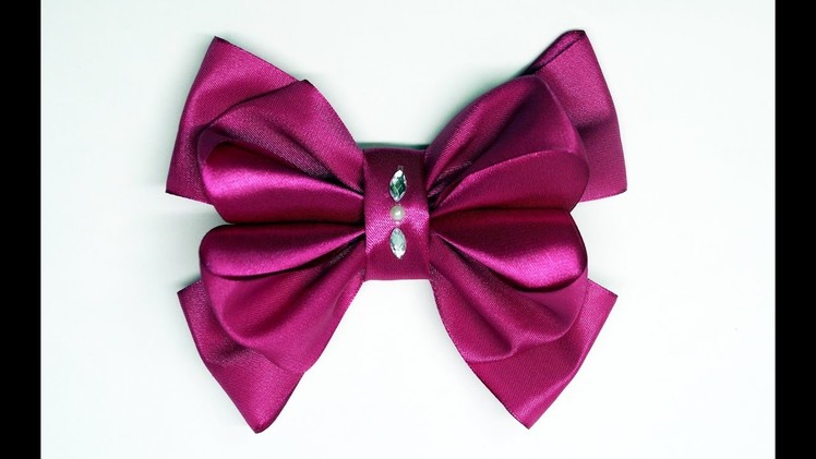 DIY crafts How to Make Simple Easy Bow. Ribbon Hair Bow Tutorial.DIY ribbon bow. DIY beauty and easy