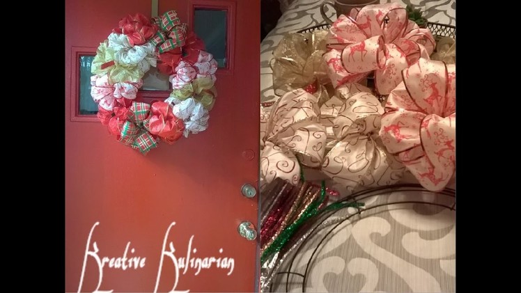 DIY Holiday Bow Wreath Using Dollar Tree Supplies!