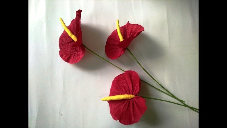 DIY   How to make paper flower - Anthuriums