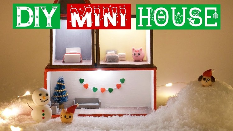 DIY MINI WINTER CHRISTMAS HOUSE!