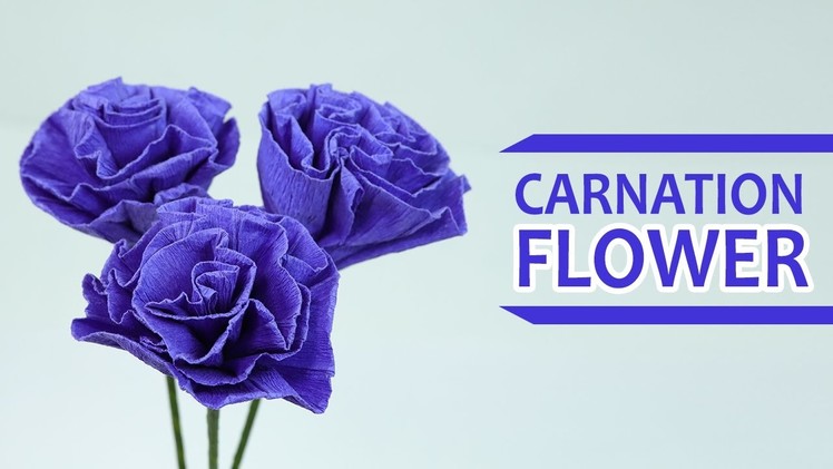 DIY Paper Flowers: How to Make Crepe Paper Flowers Easy Tutorial (Carnation Flower)
