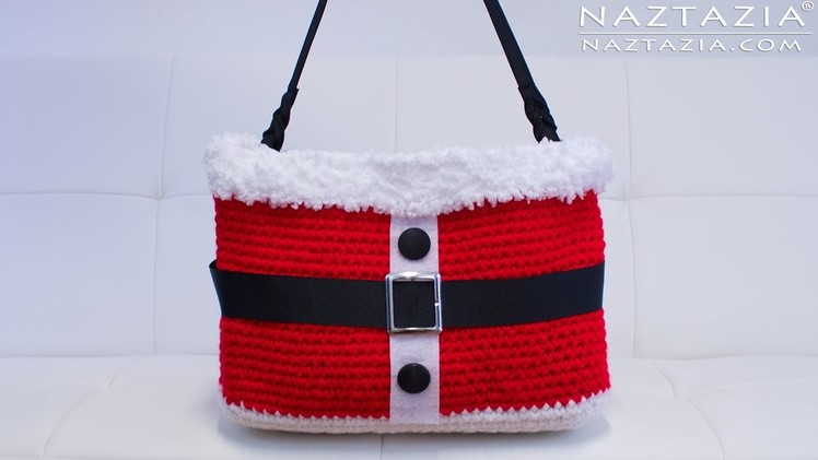DIY Tutorial - Crochet Christmas Santa Handbag - Purse Tote Bolsa