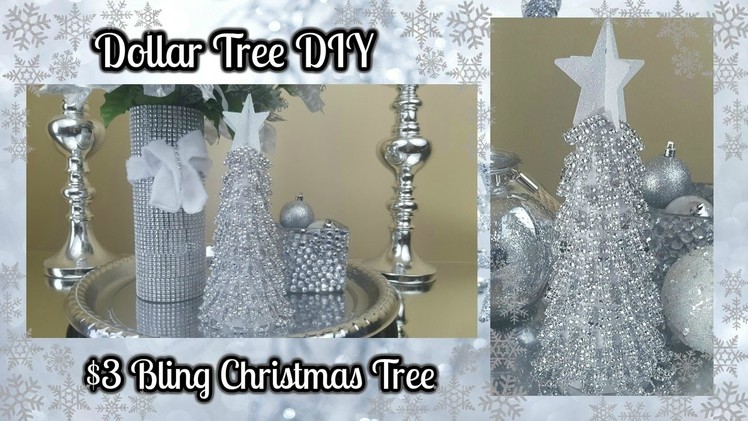 DOLLAR TREE DIY | BLINGY CHRISTMAS TREE $3 EASY HOME DECOR CRAFT