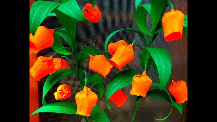 Easy Paper Flowers Christmas Bells. Sandersonia ( flower # 94)