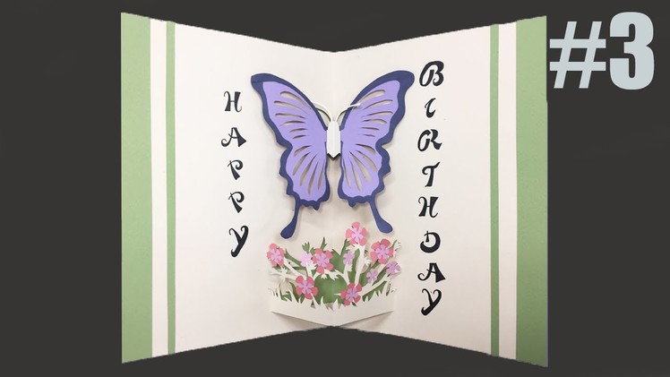 Happy Birthday Card #3 (Butterfly) - Pop-Up Card Tutorial