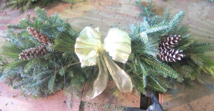 How To Make A Swag Christmas out of Pine Tree Branches Spruce Cedar School Fundriaser Ideas
