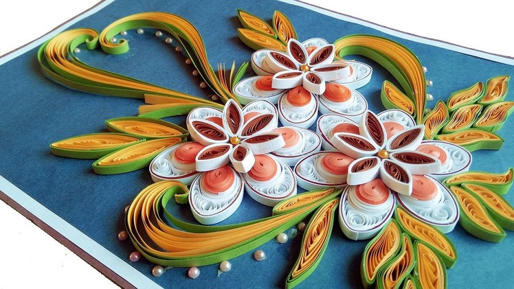 ☑️How to Make Beautiful Quilling Flowers -Birthday Gift Greeting Card Step by Step❤PaperQuilling Art
