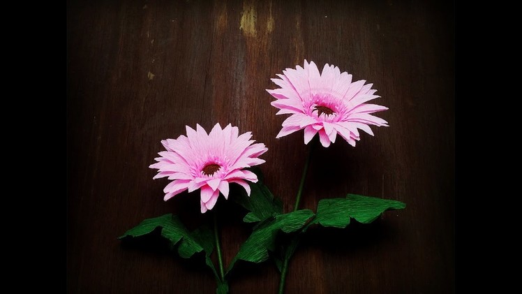 How To Make Gerbera Flower From Crepe Paper - Craft Tutorial