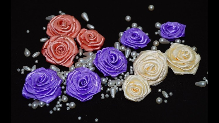 How to make satin ribbon roses. DIY ribbon flowers tutorial. diy kanzashi. DIY beauty and easy
