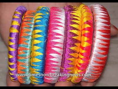 How to make silk thread bangles | zig zag silk thread bangles, thread making tutorial for beginners