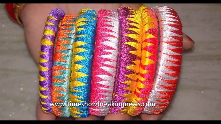 How to make silk thread bangles | zig zag silk thread bangles, thread making tutorial for beginners