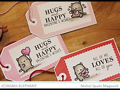 Mama Elephant Little Cat Agenda | Valentine's Tags