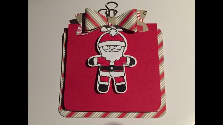 Mini notepad clipboard using Stampin' Up! Candy Cane lane