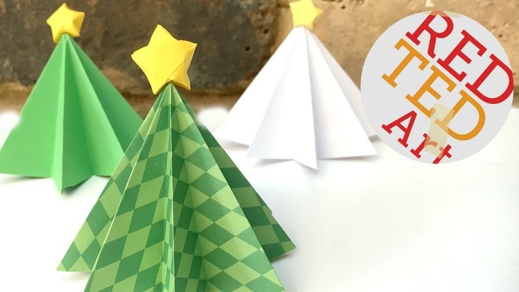 Origami Christmas Tree DIY - 3D Paper DIYs - Christmas Decor DIYs