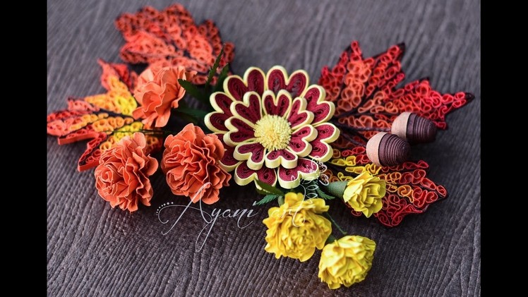 Quilling Tutorial - Marigold Flowers (Fall Wreath - part 2 of 6)