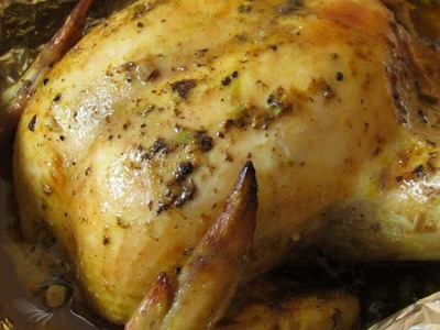 Whole Roast Chicken Recipe - How To Make Baked Chicken With Garlic And Mustard - Quick and Easy