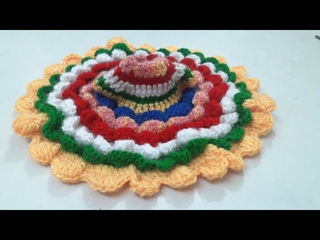 Crochet Multicolour flower dress- make winter crochet dress of bal gopal. ladoo gopal