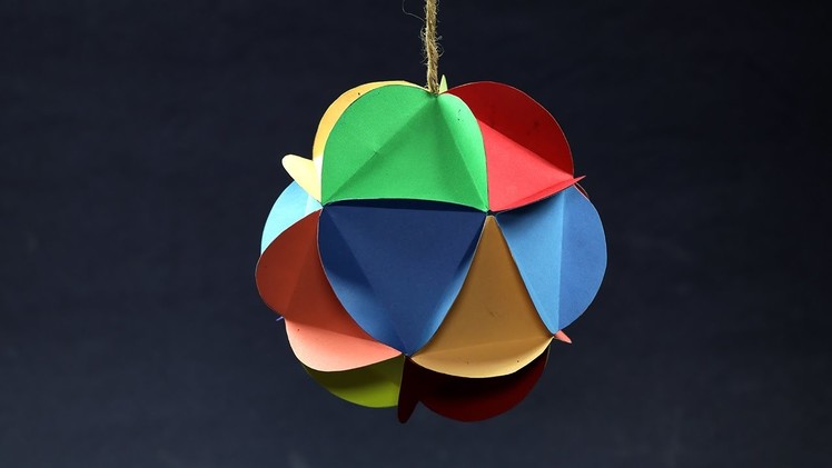 DIY Christmas Decorations - Multi-Colored Hanging Paper Ball Making