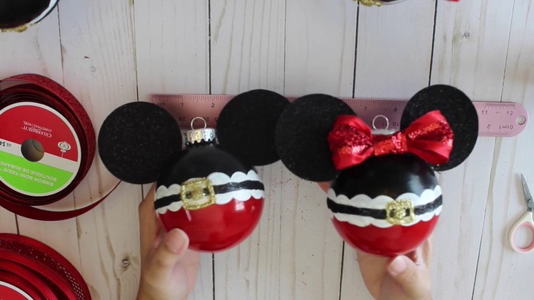 DiY Mickey and Minnie Christmas Ornament