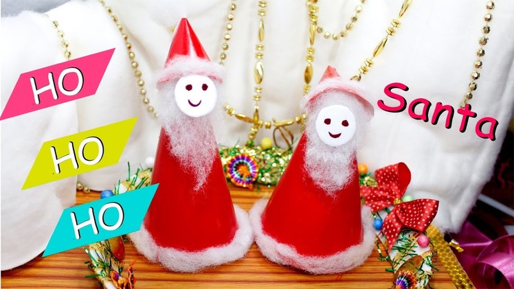 DIY santa claus how to make with paper and decorate to look preety. christmas decoration idea