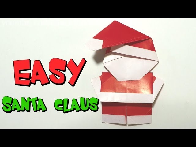 Easy origami for kids - How to make Santa Claus.Christmas DIY