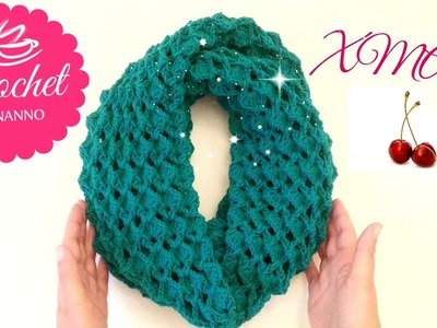 ☕ How to Christmas Crochet Scarf Cowl.Stitch #2 Easy for all lThe Crochet Shop xmas gift