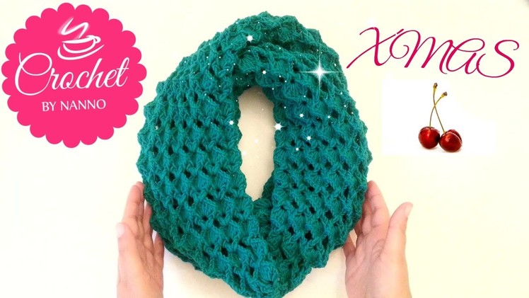 ☕ How to Christmas Crochet Scarf Cowl.Stitch #2 Easy for all lThe Crochet Shop xmas gift