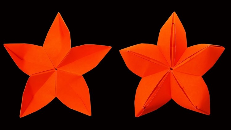 How to make A Origami Star Flower (Christmas Crafts) : HD