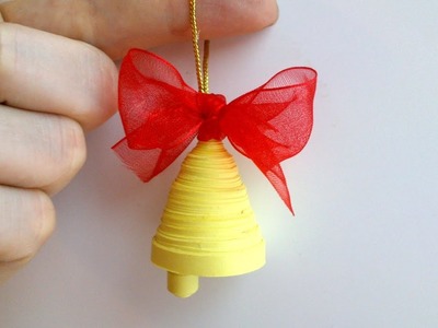 How to make a Quilling Paper Christmas Bell Decoration.
