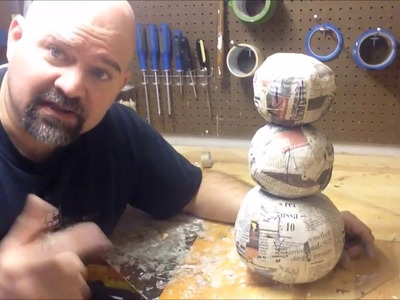 How to make a twisted Christmas Snowman from paper mache