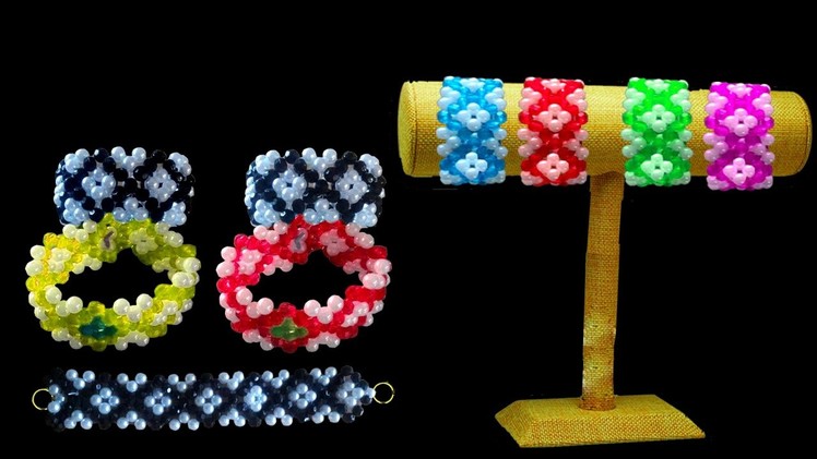 How To Make Crystal Beaded Bracelet At Home || Beaded Bracelet Making Tutorials