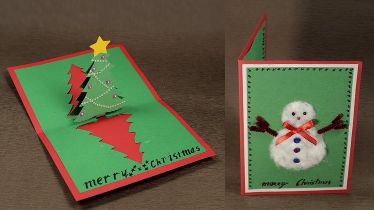 How to Make DIY Pop Up Christmas Card with Tree and Snowman